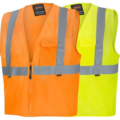 Pioneer Hi Vis Mesh Safety Vest for Men & Women - Reflective Tape - Class 2 - Traffic, Public Safety, Security - Yellow/Green - color: Yellow/Green, size: Medium