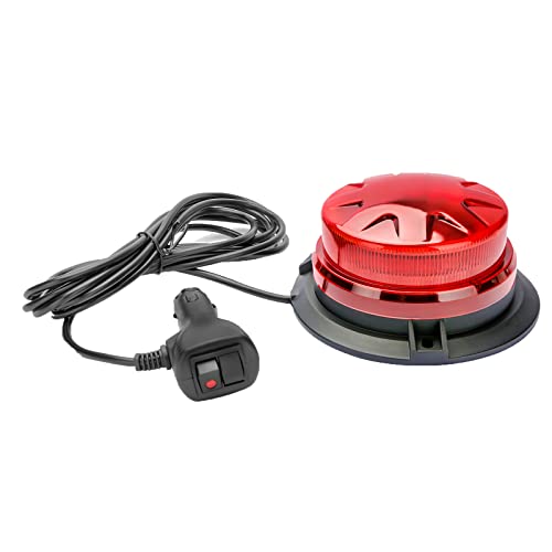 Red Led Emergency Strobe Beacon Lights with Magnetic Mount and 8 Flash Models Warning Safety Flashing Rooftop Signal Lamp for Firefighters Police Construction Vehicle Tractor Truck (24-LED 12V-24V) - color: #2 Red