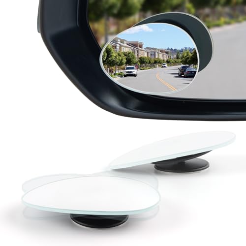 LivTee Blind Spot Mirror, Oval HD Glass Frameless Convex Rear View Mirror with wide angle Adjustable Stick for Cars SUV and Trucks, Pack of 2 - color: Oval, size: Pack of 2