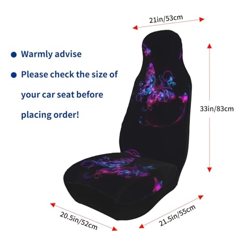 Purple Butterfly Car Seat Covers Front Seat Only Cloth Auto Seat Cover Boho Purple Butterfly Universal Fit, Automotive Seat Covers, Washable Car Seat Protector for SUV, Sedan, Van, Black - color: Butterfly