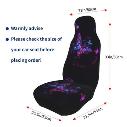 Purple Butterfly Car Seat Covers Front Seat Only Cloth Auto Seat Cover Boho Purple Butterfly Universal Fit, Automotive Seat Covers, Washable Car Seat Protector for SUV, Sedan, Van, Black - color: Butterfly