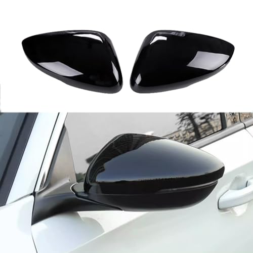 2PCS Rearview Mirror Cover Fit for Honda Accord 10th 11th 2018 2019 2020 2021 2022 2023 2024 2025 Anti-scratch Car Mirror Frame Replacement Trim Sport Accessories - Round Bright Black - color: Bright black, size: 2018-2025 for Accord rounded edges