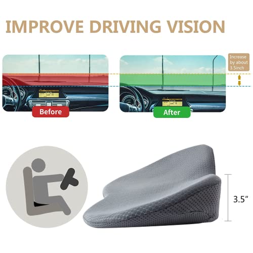 Livtribe Car Seat Cushion - Memory Foam Car Seat Pad - Sciatica & Lower Back Pain Relief - Car Seat Cushions for Driving - Road Trip Essentials for Drivers(Gray) - color: Gray