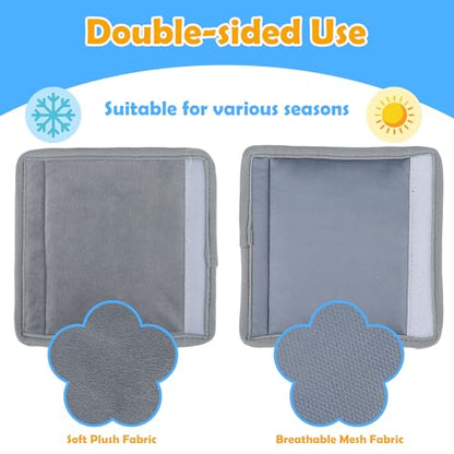 3 Pcs Car Seat Stroller Straps Pads for Baby, Newborn Soft Shoulder Strap and Crotch Covers, Universal Shoulder Straps Pads for Car Seat, Pushchair, High Chair (Grey) - color: Grey