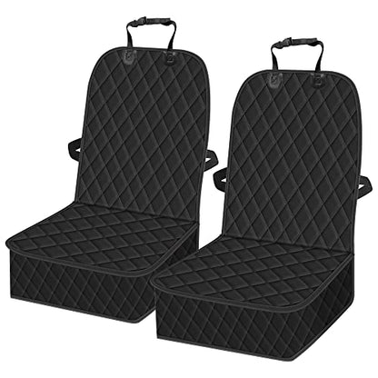 Femuar 2 Packs Car Front Seat Cover for Dogs, Waterproof Pet Car Seat Protector, Nonslip Scratch-Proof Dog Seat Cover for Cars, Trucks & SUVs - color: 2 Pack-Black