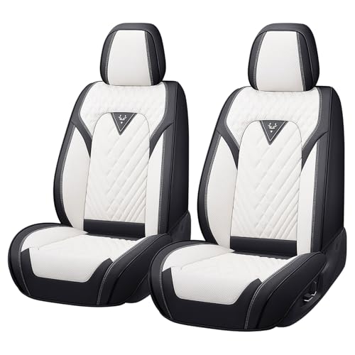 Front Seat Covers for Chrysler Voyager 2000-2025, Premium Car Seat Cushion,Waterproof Seat Protectors, Luxury Automotive Interior Accessories (2-Seat Set, Black/Beige) - color: Black&Beige, size: 2-Seats Set