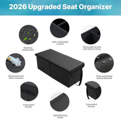 Mixsuper Liner Car Seat Organizer for 2026 Hyundai Palisade LX3, Console Organizer Backseat Box for Palisade LX3, Kids Toys Baby Supplies Dog Toy Box Storage Bin Travel Accessories