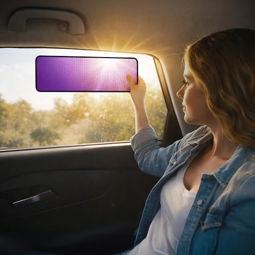 XCBYT Square Car Window Shades - Mixed Size 4 Pack Static Cling Sun & Glare Blocker, Removable Semi-Transparent Window Tint for Windshield, Side & Rear Windows (2 Small + 2 Long) - color: 4*Semi-Transparent, size: 9.84" X 7.09" + 15.75" X 7.09"