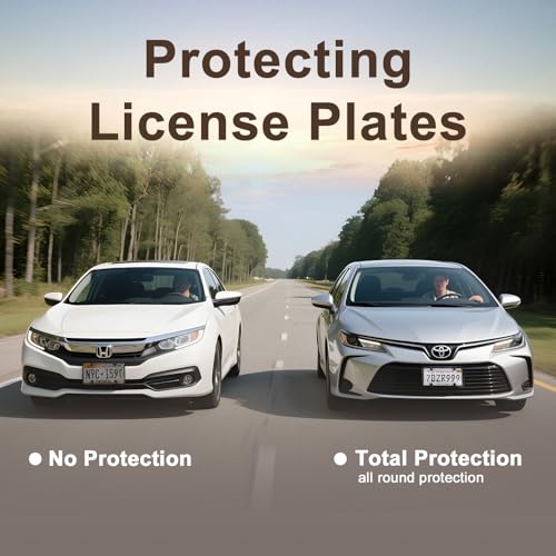 Transparent License Plate Cover and Frames, 2Pack Grey Clear Front and Rear License Plate Holder with Screws & Caps, Unbreakable Car Licence Plate Frame, Universal Fit for Most US Plates - color: grey-clear