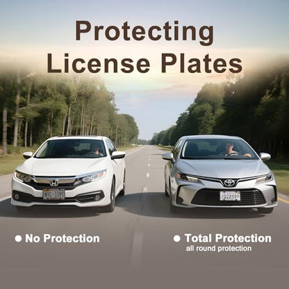 Transparent License Plate Cover and Frames, 2Pack Grey Clear Front and Rear License Plate Holder with Screws & Caps, Unbreakable Car Licence Plate Frame, Universal Fit for Most US Plates - color: grey-clear