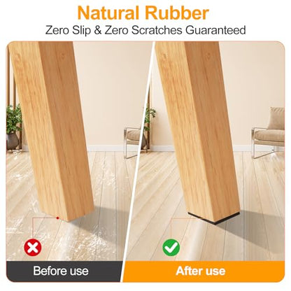 CHUNZEXI Non Slip Rubber Furniture Pads & Grippers, Self Adhesive Round Floor Protectors for Chair & Table Legs and Feet, 2 Inch, 16 Pack, Square - size: 2 inch 16 Square
