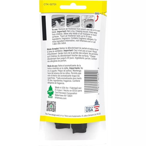 LITTLE TREES Car Air Freshener | Vent Wrap Provides Long-Lasting Scent, Slip on Vent Blade | Black Ice, 4 Packs (4 Count) - size: 1 count (Pack of 4)