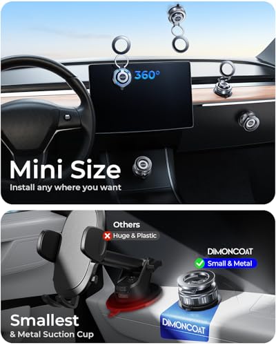 Magnetic Phone Holder for Car 2026 Heavy Duty Model [All Metal] 360° Adjustable Vacuum Suction Car Magsafe Phone Mount Cell Phone Holders for Your Car for iPhone 17 16 Pro Max 15 14 13 12 Plus - color: Black