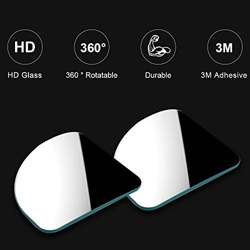 Frameless Blind Spot Mirror for Cars - 2 Pack HD Glass Convex Rear View Mirror, 360° Rotate Sway Adjustable Side Mirror for SUV, Truck, Van - Driving Safety Accessories - style: Sector