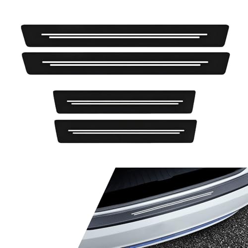 4 PCS Car Door Sill Protectors, Door Edge Step Dust Shield Strips, Automotive Rubber Scratch Resistant Entry Sill Guards, Universal for Most Cars