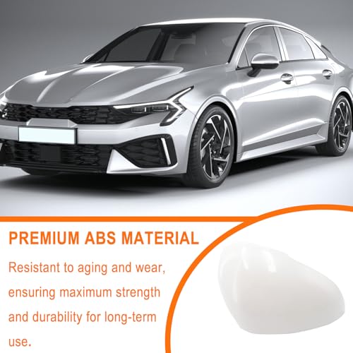 Left Driver Side Replacement Mirror Cover Compatible with Kia K5 Optima 2021 2022 2023 2024 2025 2026 Exterior Door Side Rearview Mirror Cap Cover With Turn Signal Light Pearl (White) - size: Left White