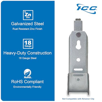 ICC Beam Clamp J Hook 1-5/16” Without Retainer Clip - Galvanized Steel Cable Management Hooks for Hanging Cable to Beams - Rust-Resistant, EIA and TIA Compliant - 1-5/16 Inch 25 Pack - size: 1 5/16 in, style: Beam Clamp