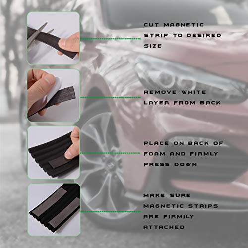 Car Door Dent Protector Removable Soft Cushion Magnetic Car Door Guard Strip for Garage Parking 2 Meter - Black AT007