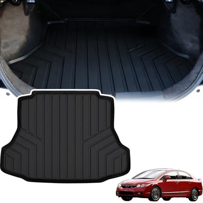 Cargo Mat for Honda Civic 2006 2007 2008 2009 2010 2011, All Weather TPE Custom Fit Easy Clean Car Trunk Mat for Honda Civic 2006-2011 Cargo Liner, Civic Cargo Accessories-Blac - size: For 2006-2011 civic cargo mat