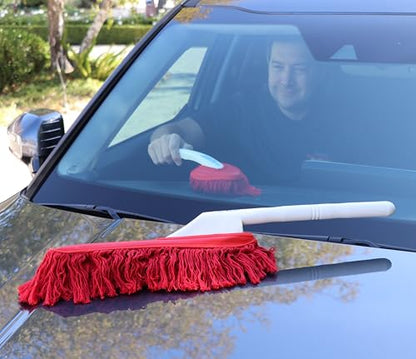 The Original California Car Duster Detailing Kit with Plastic Handle, Model Number: 62445 , Red