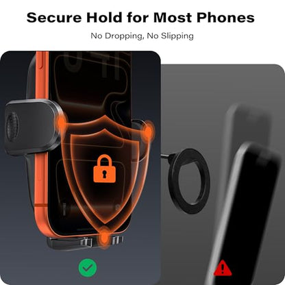APPS2Car Car Phone Holder, Gel-Lock Strong Suction Phone Holders for Your Car Dashboard/Windshield, Dual-Axis Damping Arm, Ultra Stable Easy Clamp Car Phone Mount Stand for iPhone, Samsung, Google