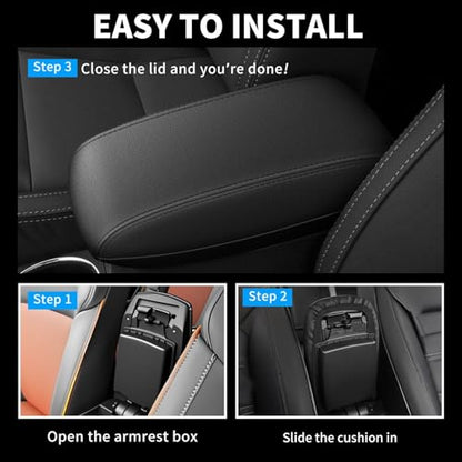 Center Console Armrest Cover Compatible with Toyota Corolla 2014-2019 Accessories, Premium Leather Arm Rest Cover Pad, Car Middle Console Cover (Black) - size: 2014-2019 Toyota Corolla