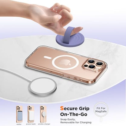 Magnetic Phone Grip Ring Holder, Liquid Silicone Magnet Cell Phone Grip Finger Loop, Compatible with Magsafe, Back of Phone for iPhone 17/16/15/14/13/12 Series, Lavender - color: Lavender