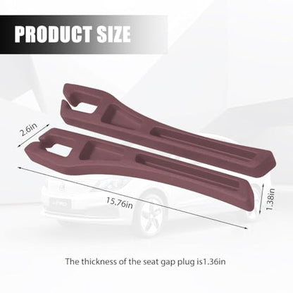 Car Seat Gap Filler, 2PCS Crevice Blocker Stopper Between Vehicle Seat Console, No Drop Automotive Fill Crevice Guard Interior Accessories, Universal for SUV Truck Sedan (Red) - color: Red