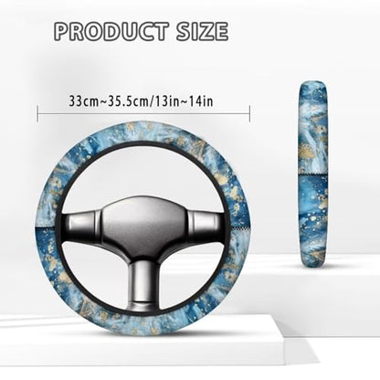 Blue Marble Golf Cart Steering Wheel Covers Steering Wheel Cover Protector Car Accessories Steering Wheel Cover Anti-Slip Sweatproof Auto Steering Wheel Comfortable - color: Blue Marble