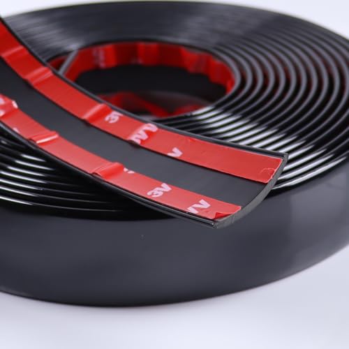 16FT Automotive Trim Molding Glossy Black 1-9/16"(40mm) Heavy-Duty Car Moldings Trim UV Protected Scratch-Proof for Truck RV Body Side Door Window Bumper, Self Adhesive - color: Glossy Black, size: 1-9/16" (40mm) Wide