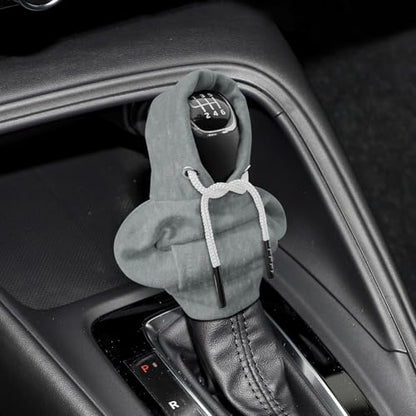 Gear Shift Hoodie, Shifter Hoodie, Funny Car Gear Shift Protector Cover, Automotive Interior Cute Gadgets Fashionable Mini Sweater Shifter Stick Knob Cover Universal for Most Vehicles (Gray) - color: Gray