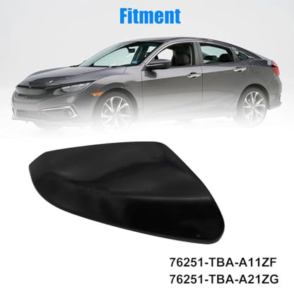 Priprilod Right Passenger Side Mirror Cap Cover Compatible With Honda Civic 2016 2017 2018 2019 2020 2021 Glossy Black #76201-TBA-A11ZF 76201-TBA-A21ZG