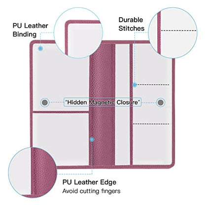 Valardoh Premium Car Registration and Insurance Card Holder, Car Document Holder for Cards, Driver License & other Essential Documents (Purple) - color: Purple