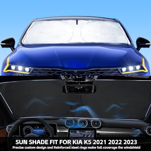 INSAUTO for K5 Windshield Sun Shade Window Sunshade for Kia K5 2021 2022 2023 2024 2025 2026 Windshield Cover Foldable Car Front Sun Visor Shield Blocks UV Rays Sun Protector Accessories - size: for Kia K5 2021-2026