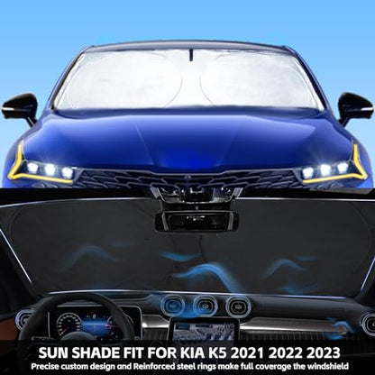 INSAUTO for K5 Windshield Sun Shade Window Sunshade for Kia K5 2021 2022 2023 2024 2025 2026 Windshield Cover Foldable Car Front Sun Visor Shield Blocks UV Rays Sun Protector Accessories - size: for Kia K5 2021-2026