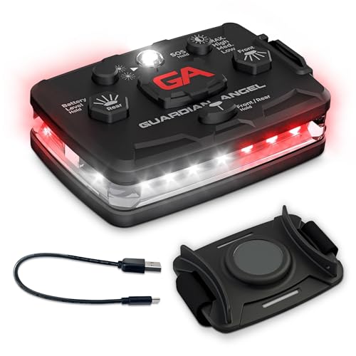 Guardian Angel Elite Series Safety Light, Beacon Device (White/Red Front & White/Red Rear) Rechargeable, Magnetic, Hands-Free Wearable & Mountable LED Light for First Responders, EMS, & Firefighters - color: WhiteRed/WhiteRed, size: 1-Pack