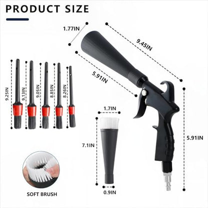Tornado Detailing Car Cleaning Gun with Metal Nozzle | Interior Drying Air Gun | High Pressure Blower Gun | Car Cleaning Kit for Swiftly Removing Dirt and Dust with Air Flow - size: Size2