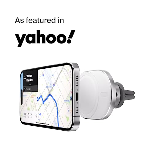 Belkin MagSafe-Compatible Wireless Car Charger 15W, Fast Charging Wireless Charger - Powerful Magnetic Vent Holder for iPhone 17, 16, 15, 14, 13 Series, Pixel 10, Secure Car Phone Mount - White - style: Charging Mount