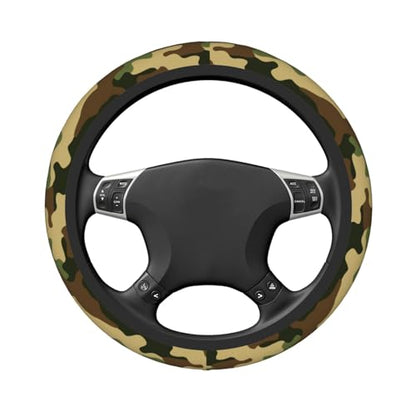 Military Army Green Camo Elastic Steering Wheel Cover Universal 15 Inch - color: 18