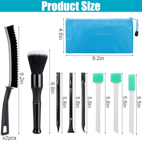 XANGNIER Car Detailing Kit Interior,Car Cleaning Interior Cleaner Brush Kit Tool,Car Care Detail & Clean Supplies Accessories Kits,Suitable for Auto,SUV,Truck,Sedan,Dashboard,Panel,10 Pcs Tools Sets