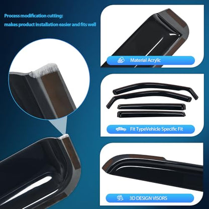 Nilight in Channel Rain Guards for Nissan Rogue S SV SL(Not fit Sport Model) 2014-2020 Original Window Deflectors, Vent Window Visors-4PCS - size: Nissan Rogue 2014-2020