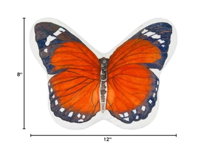 JWH 3D Butterfly Pillow Print Neck Cushion for Car Travel Plane Airplane Trip Headrest Long Flights Essentials Cute Head Rest Sleeping Napping Cushion with Elastic 8 x 12 Inch Orange - color: Z Neck Orange