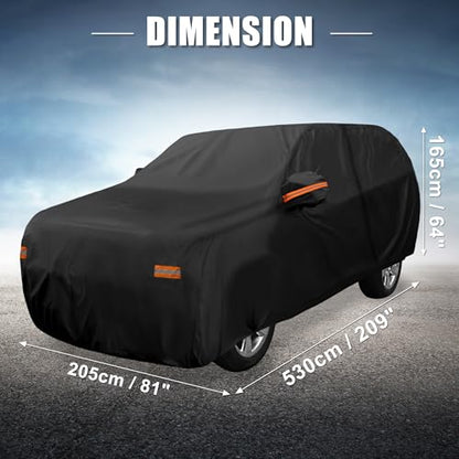 X AUTOHAUX Car Cover for Chevrolet Tahoe 4 Door 2007-2020 Aluminum Film Outdoor Waterproof Sun Rain Snow Hail Protection with Driver Door Zipper - size: for Chevrolet Tahoe 4 Door 2007-2020