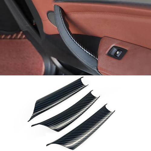 3PCS Car Door Handle Cover Fit for BMW X5 E70 F15 F85 2007-2018, X6 E71 F16 F86 2008-2019 Interior Door Pull Handles Protective Decorate Covers (E70 E71 Carbon Fiber Color) - color: E70 E71 Carbon fiber color