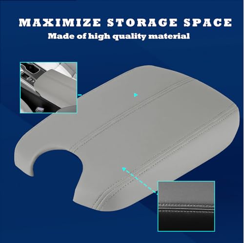 Compatible with Center Console Lid Armrest Honda Accord Replacement Cover 2008 2009 2010 2011 2012 Center Console Cover (Grey(Center)) - color: Grey(Center)