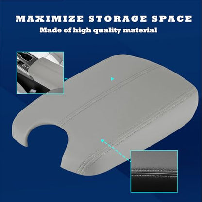 Compatible with Center Console Lid Armrest Honda Accord Replacement Cover 2008 2009 2010 2011 2012 Center Console Cover (Grey(Center)) - color: Grey(Center)