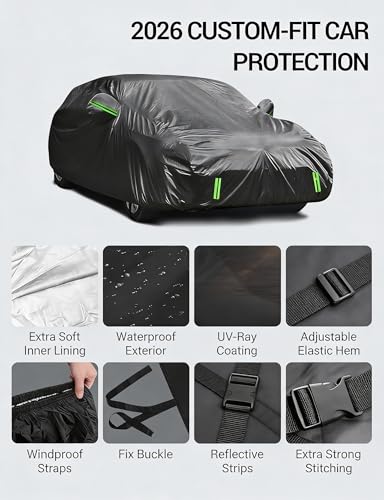 Proadsy Car Cover Custom Fit for 2022-2025 2026 Hyundai Ioniq 5, Waterproof All Weather for Automobiles, Full Exterior Cover Rain Snow Sun Protector Indoor Outdoor Car Cover - size: Hyundai Ioniq 5