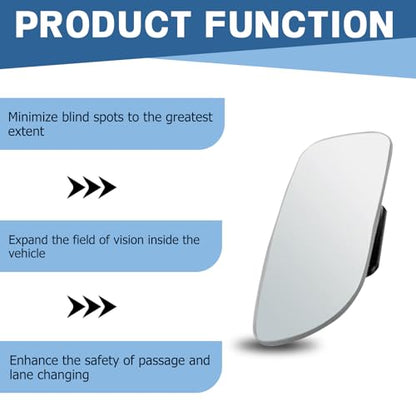 2 Pack HD Glass Blind Spot Mirror 360° Adjustable Frameless Convex Rear View Mirrors Exterior Accessories with Wide Angle for Car SUV and Trucks Easy Install (Rectangular) - style: Rectangular