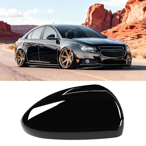 OWITAI Compatible with Chevrolet Cruze Right Passenger Mirror Cap Cover 2011-2016, Glossy Black Mirror Cover Replacement Only for US Version Without Turn Signal Light for Cruze Replaces for 95215107 - color: Right Black