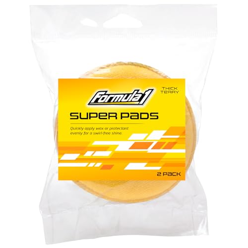 Formula 1 Super Car Wax Applicator Pad – Soft Polishing Pads Leave No Scratches – Reusable & Washable Car Wax Applicator Pads – Terry Cloth Applicator Pads for a Swirl-Free Shine (2 Pack, 3”) - color: Super 2-pack 3" Car Wax Applicator Pad